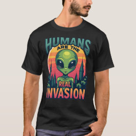 Camiseta Alienígena Engraçado Memória "Humanos são a verdad