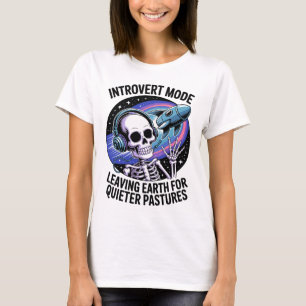 Camiseta Alienígena Espacial do Esqueleto Engraçado Antisso