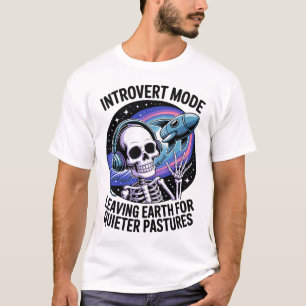 Camiseta Alienígena Espacial do Esqueleto Engraçado Antisso