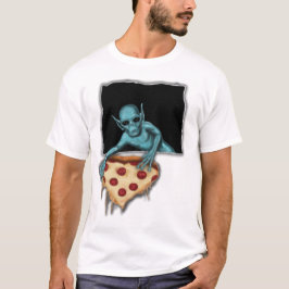 Camiseta Alienígena Espacial Roubando Uma Fatia De Pizza