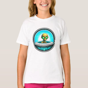 Camiseta Alienígena Extraterrestre Voando um OVNI