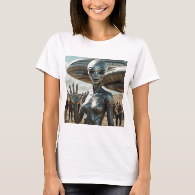 Camiseta ALIENÍGENA Female HELLO (Frente)