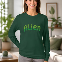 Alienígena Fofo Espacial Tipografia Verde Divertid
