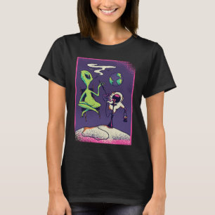 Camiseta Alienígena Fumante Hookah OVNI Espaço Espacial Mar