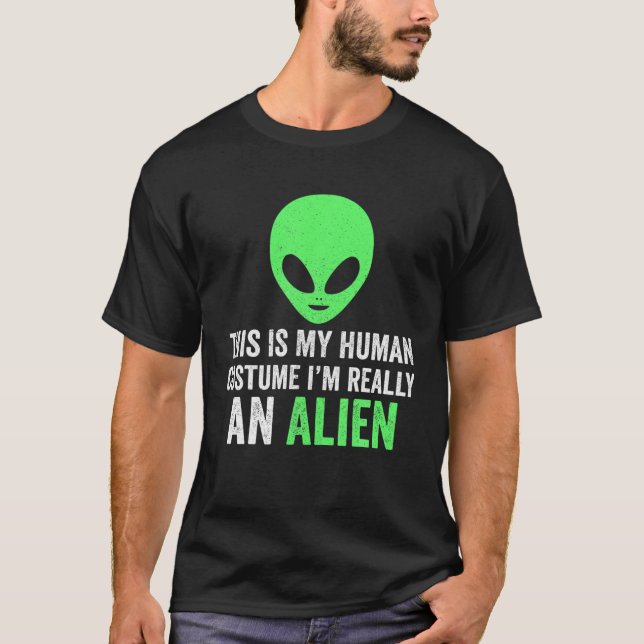 Camiseta Alienígena Halloween, Alienígena Hallowen Costume, (Frente)