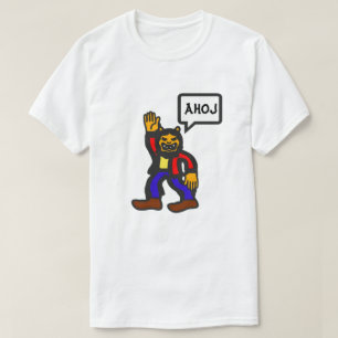 Camiseta Alienígena humanoide e palavra tcheca ahoj