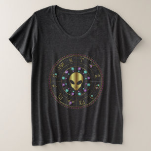 Camiseta Alienígena Jeweled horóscopo do ouro do design