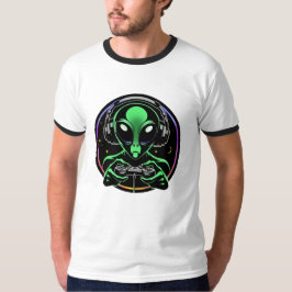 Camiseta Alienígena Jogando Video Games | Stellar Game Smas