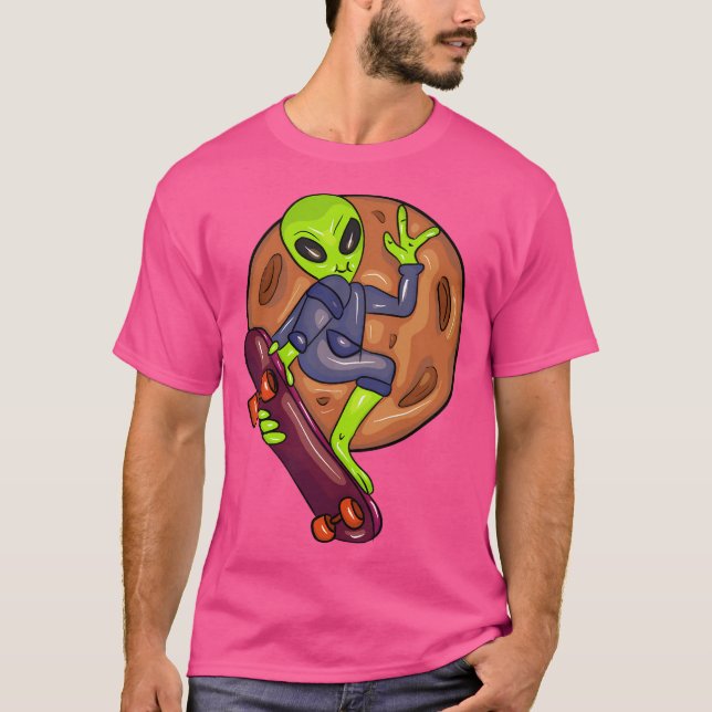 Camiseta Alienígena legal com skate (Frente)
