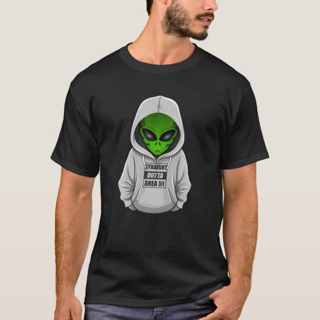 Camiseta Alienígena legal do Halloween Hetero Hoodie Outta (Frente)