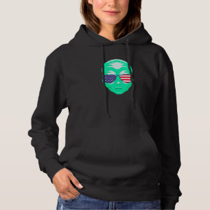 Camiseta Alienígena Legal Usando Óculos De Sol Da Bandeira