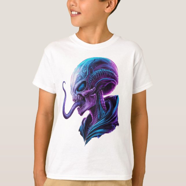 Camiseta alienígena longa e tonalizada (Frente)