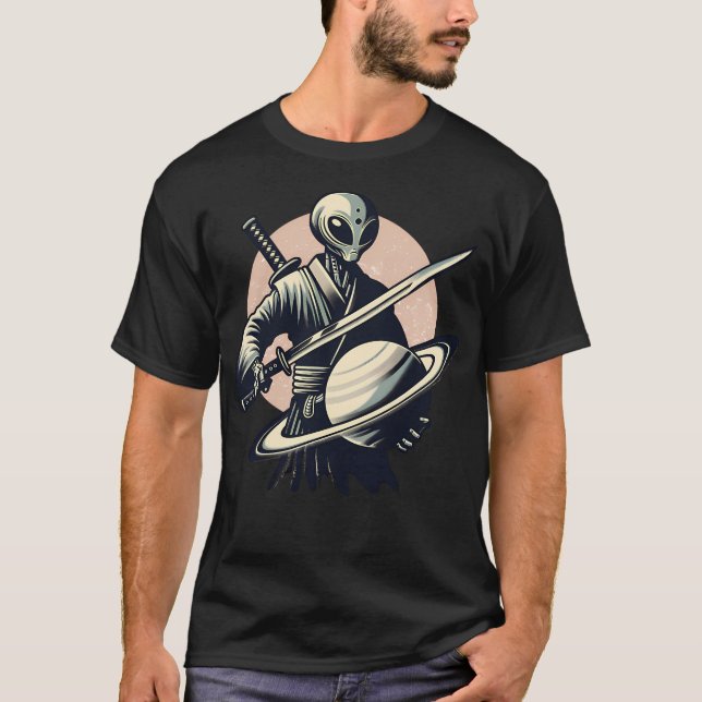 Camiseta Alienígena Lovertrendendendy Ufo Shirt Retro Alien (Frente)