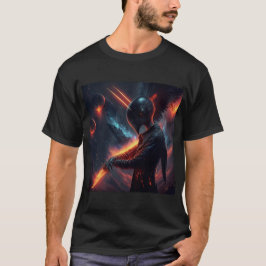 Camiseta Alienígena Manipulando Feixe de Fogo