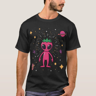 Camiseta Alienígena Morango Cósmico – Fruta Ficção Científi