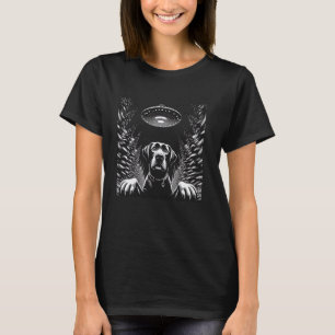 Camiseta Alienígena OVNI Cachorro Engraçado Selfie com UFO 