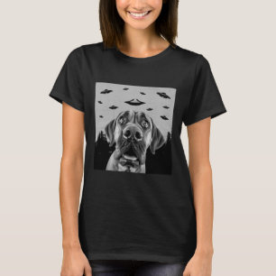 Camiseta Alienígena OVNI Engraçado Espanhol Mastiff Cachorr