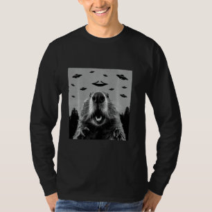 Camiseta Alienígena OVNI Engraçado Vendedores Homens Mulher