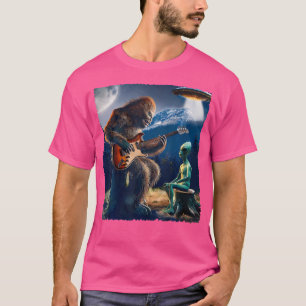 Camiseta Alienígena Pé-Grande Violão Sasquatch Ufo Men Mulh