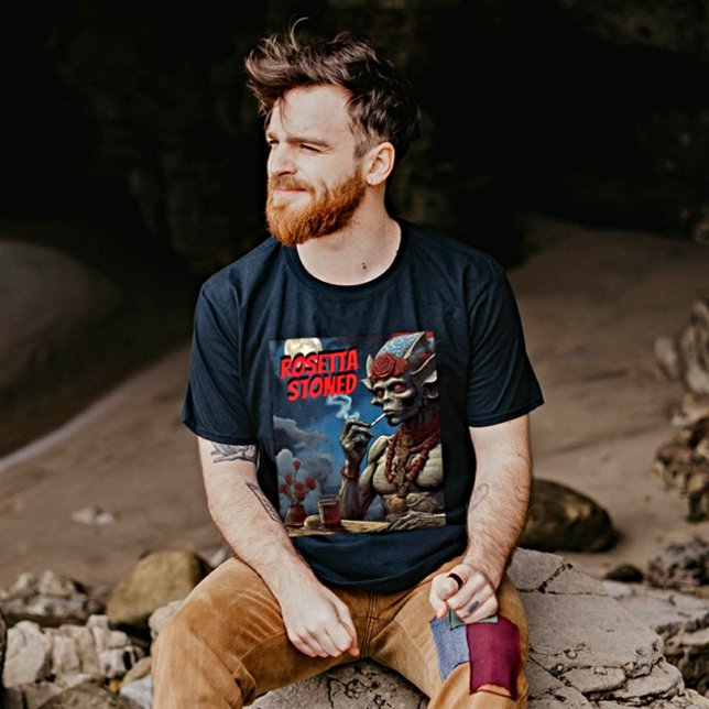 Camiseta Alienígena Pedrada De Rosetta - Camisa-T De Ferram (Criador carregado)