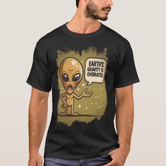 Camiseta Alienígena Piada Lovertrendendy Ufo Shirt Retro Al (Frente)