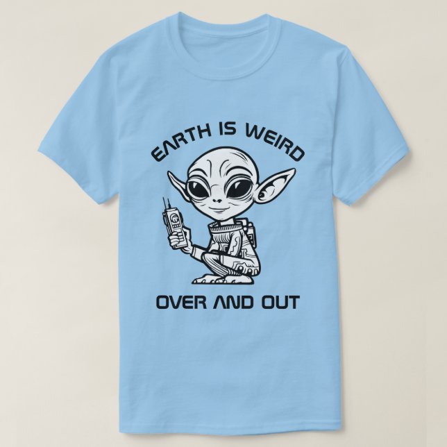 Camiseta Alienígena Preta e Branca (Frente do Design)