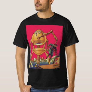 Camiseta Alienígena Robô Captura Homem de Vintage Science