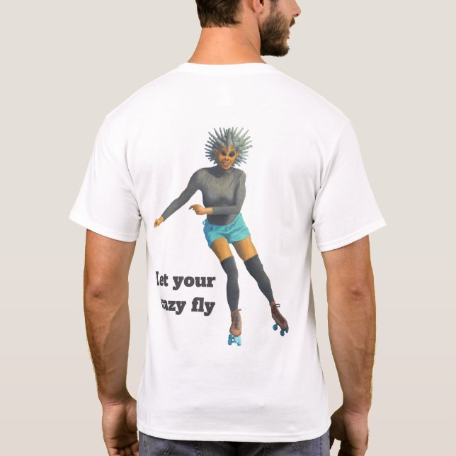 Camiseta Alienígena Roller Skater Fantasy Art Shirt (Verso)