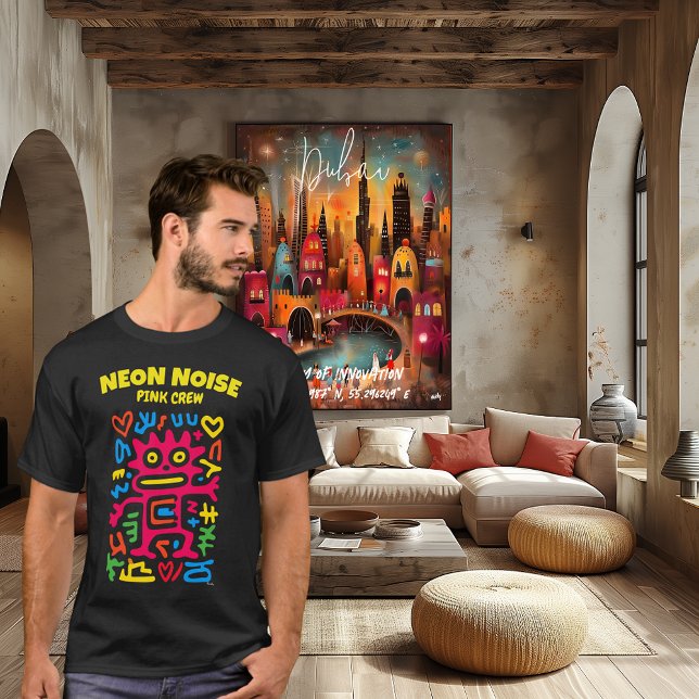 Camiseta Alienígena Rosa Néon - Criatura Funky De Arte Pop (Criador carregado)
