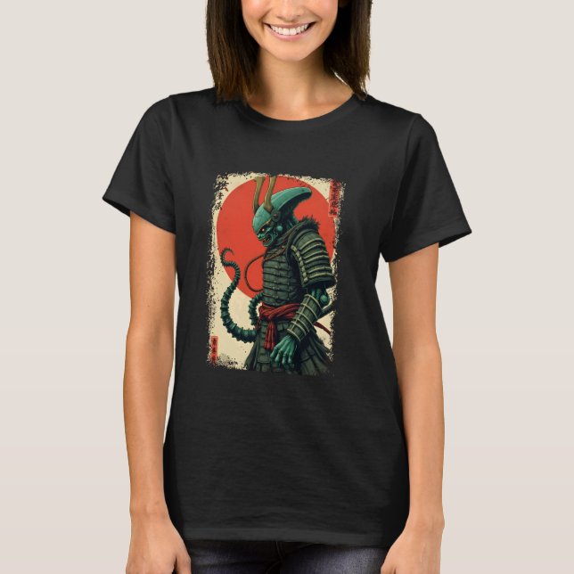 Camiseta Alienígena Samurai Tee Japonês Design Sci-Fi U (Frente)