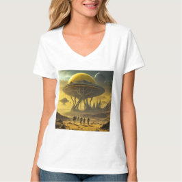 Camiseta Alienígena SciFi World View Planet Ufo Torre