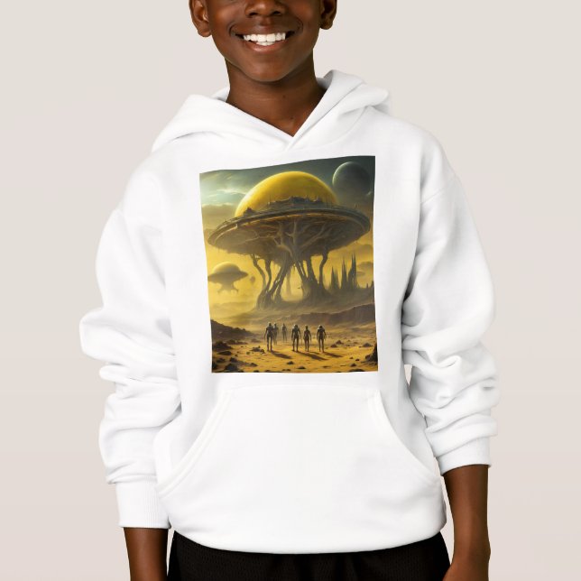 Camiseta Alienígena SciFi World View Planet Ufo Torre (Frente)