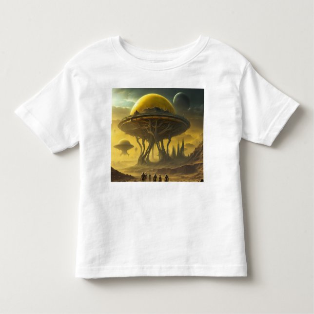 Camiseta Alienígena SciFi World View Planet Ufo Torre (Frente)