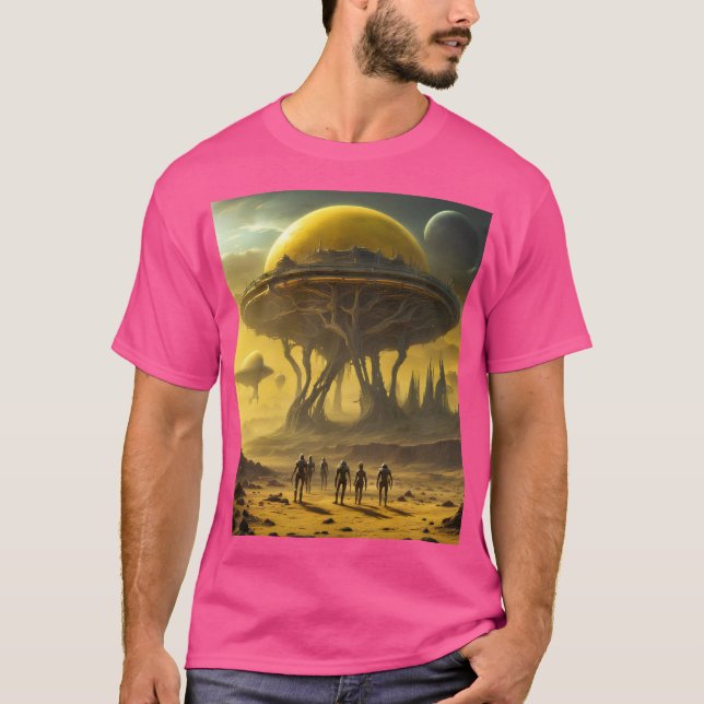 Camiseta Alienígena SciFi World View Planet Ufo Torre (Frente)
