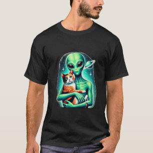 Camiseta Alienígena Segurando Calico Cat