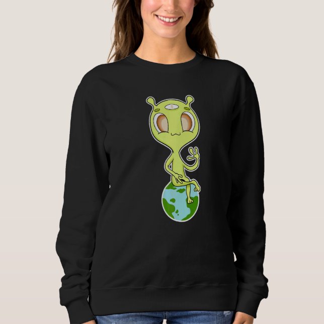 Camiseta Alienígena Sentado Na Terra   (Frente)