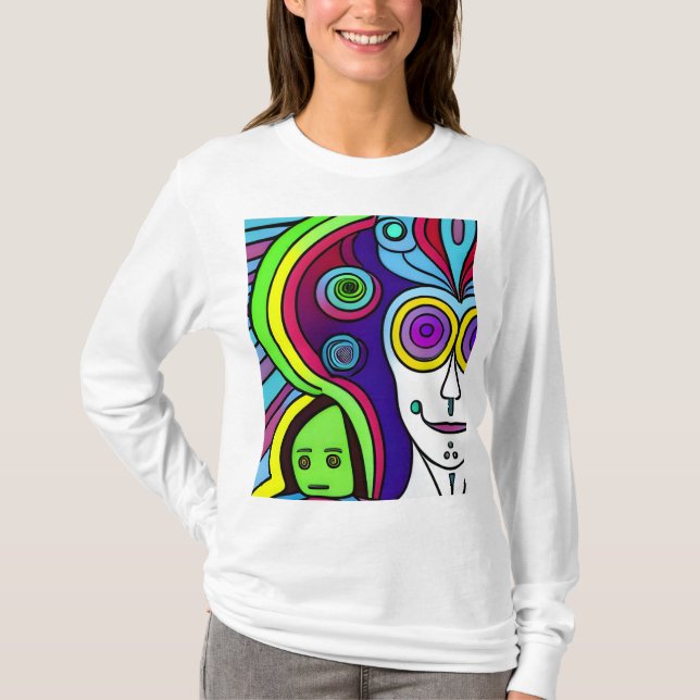 Camiseta alienígena sicodelico (Frente)