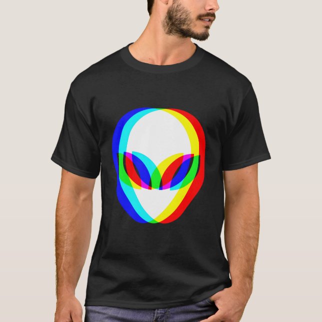 Camiseta Alienígena Trippy Vaporwave Techno Rave Edm (Frente)