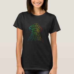 Camiseta Alienígena Ufo Colorida do Objeto Voador Não Ident