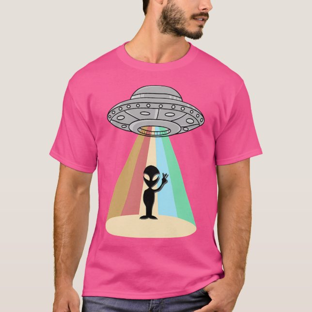 Camiseta Alienígena Ufo Desce Para A Terra (Frente)