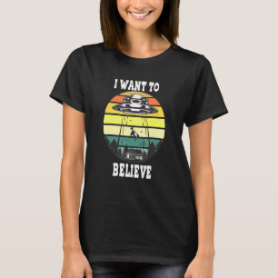 Camiseta Alienígena Ufo Hunter Eu Quero Acreditar No Dia Do