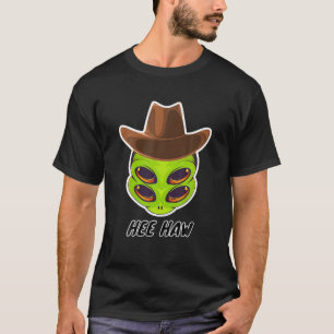 Camiseta Alienígena Vaqueiro Dia de as Bruxas engraçado d