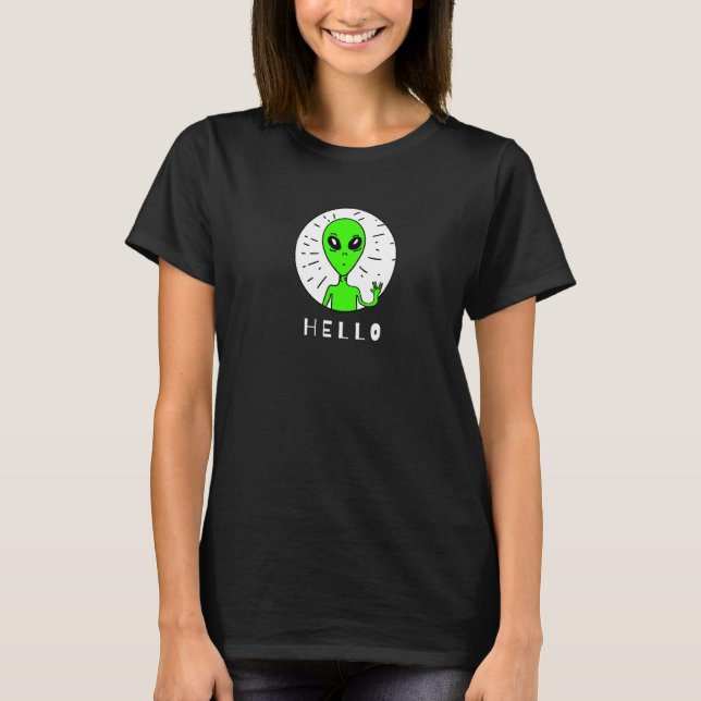 Camiseta Alienígena Verde assustadora (Frente)