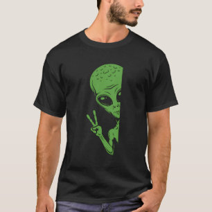 Camiseta Alienígena Verde Atingindo Alienígena Engraçada E 