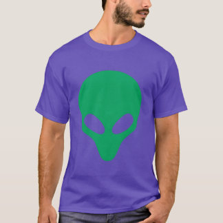 Camiseta Alienígena Verde Cabeça Engraçada Vida Etraterrest