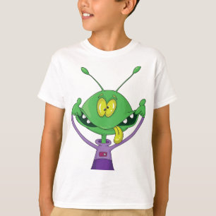 Camiseta Alienígena Verde Engraçado Fazendo Careta Boba