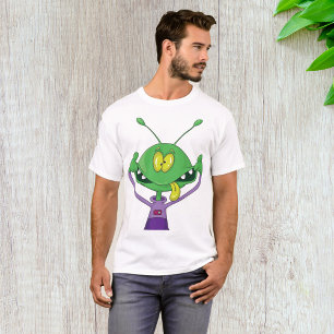 Camiseta Alienígena Verde Engraçado Fazendo Careta Boba