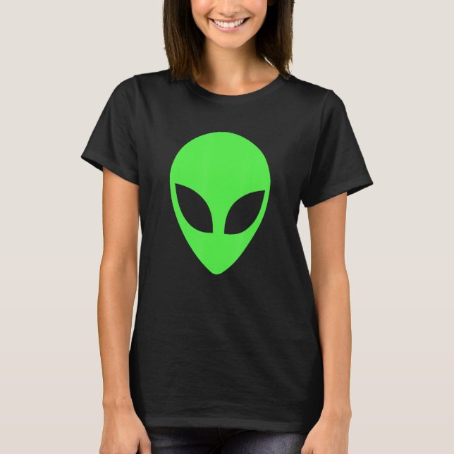 Camiseta Alienígena verde Estilo 90 Alienígena engraçada (Frente)