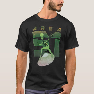 Camiseta Alienígena Verde Ufo Área 51 Saída Gráfica Do Sauc