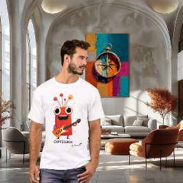 Camiseta Alienígena Vermelho com Guitarra | EXPRESSÃO - Por